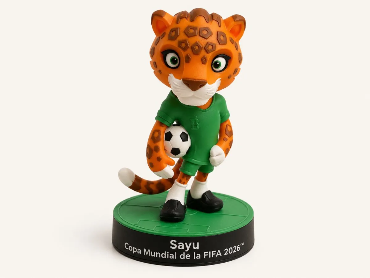 Miniatura Sayu con balón y base de cancha